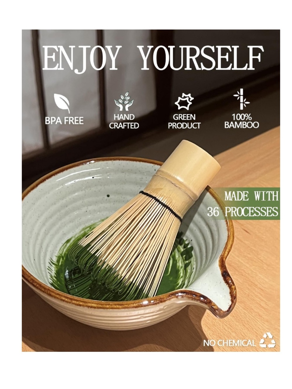 Matcha Whisk 100% Bamboo Handcrafted Organic Traditional Japanese - Picture 2 of 5